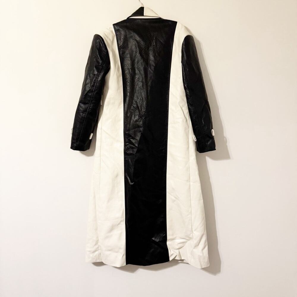Ronny Kobo Baylor Faux Leather Trench Coat Size Small - Picture 10 of 11